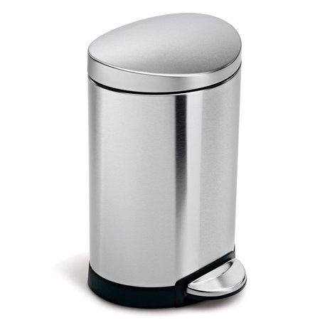SIMPLEHUMAN 16 gal Round Step Can, Brushed, Stainless Steel CW1834